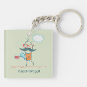 Porte-clés Bactériologiste drôle scientifique avec grande mou (Dos)