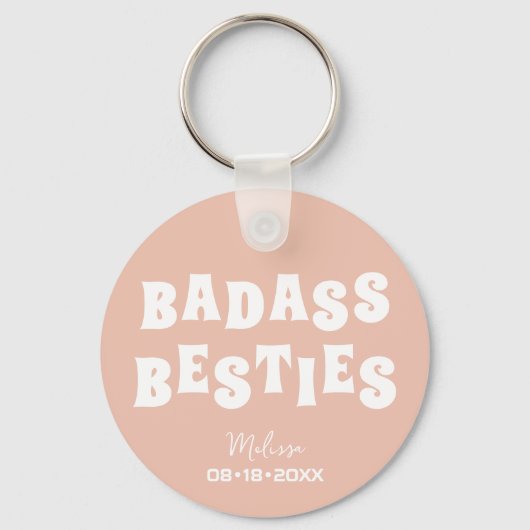 Porte-clés Badass Besties Funny Bridesmaid Favoriser Cadeau (Recto)