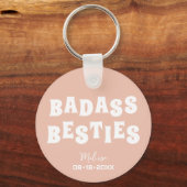 Porte-clés Badass Besties Funny Bridesmaid Favoriser Cadeau (Verso)