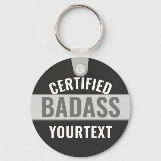 Porte-clés Badass certifié moderne Noir & Blanc Funny Unique (Recto)