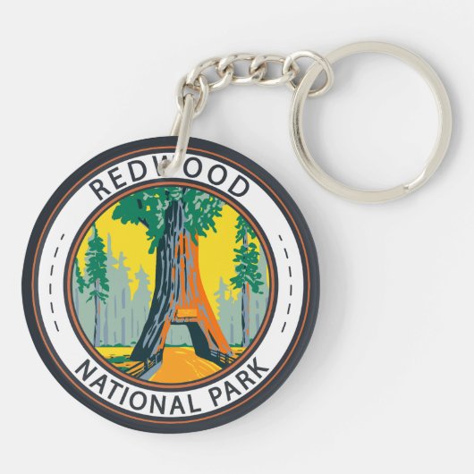 Porte-clés Badge d'arbre du chandelier du parc national Redwo (Dos)