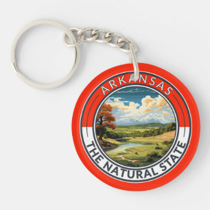 Porte-clés Badge d'art de voyage de l'Arkansas