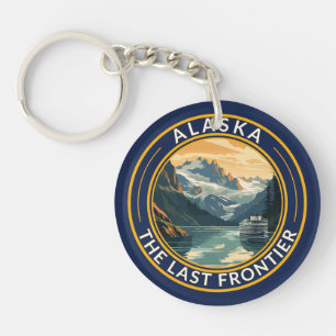 Porte-clés Badge d'art de voyage en Alaska