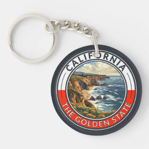 Porte-clés Badge d'art de voyage en Californie