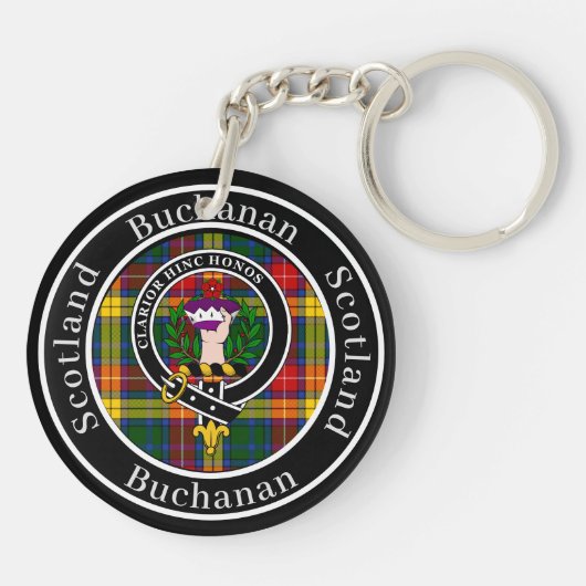 Porte-clés Badge de clan Buchanan & Tartan (Dos)