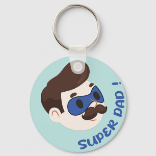 Porte-clés Badge de dessin animé Super Papa