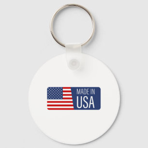 Porte-clés Badge Drapeau Américain Fabriqué aux États-Unis
