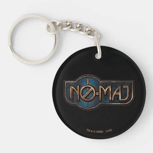 Porte-clés Badge NO-MAJ™ en or et marbre (Devant)