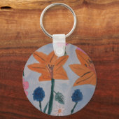 Porte-clés Badge Orange Lilies (Recto)
