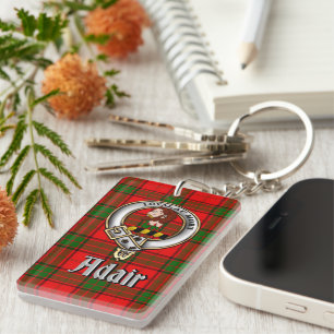 Porte-clés Badge/Rectangle de tartan du clan Adair