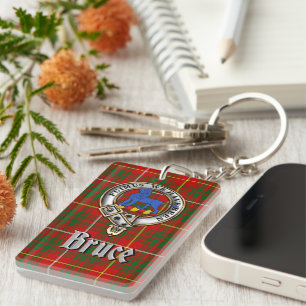 Porte-clés Badge/Rectangle de tartan du clan Bruce