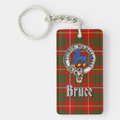 Porte-clés Badge/Rectangle de tartan du clan Bruce (Devant)
