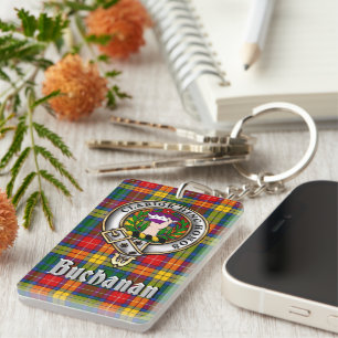 Porte-clés Badge/Rectangle de tartan du clan Buchanan