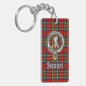 Porte-clés Badge/Rectangle de tartan du clan Stewart (Devant gauche)
