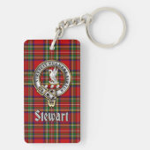 Porte-clés Badge/Rectangle de tartan du clan Stewart (Dos)