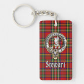 Porte-clés Badge/Rectangle de tartan du clan Stewart (Devant)