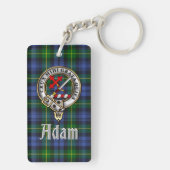 Porte-clés Badge/Tartan Rectangle du clan Adam (Dos)
