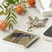 Porte-clés Badlands américaines : Cow-boy du Far West avec ch (Côté)