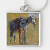 Porte-clés Badlands américains : Vieux West Cowboy avec cheva (Devant)