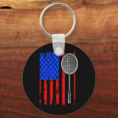 Porte-clés Badminton au drapeau américain  (Recto)