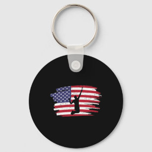 Porte-clés Badminton de drapeau américain Vintage rétro 4 jui