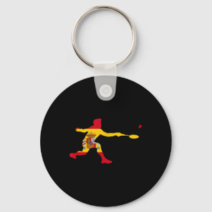 Porte-clés Badminton Drapeau Espagnol Raquette Volant Hommes 