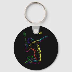 Porte-clés Badminton Graphic Badminton Player Navette Sports