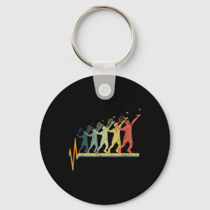 Porte-clés Badminton Heartbeat Vintage Retro Gift