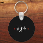 Porte-clés Badminton Lovers Heartbeat (Recto)