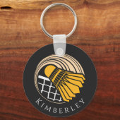 Porte-clés Badminton personnalisé Joueur moderne entraîneur B (Recto)