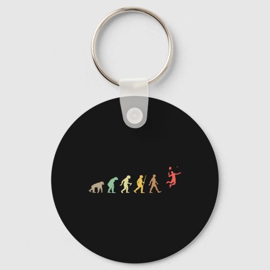 Porte-clés Badminton Rétro Vintage Évolution Volant (Recto)