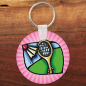 Porte-clés Badminton rose (Recto)