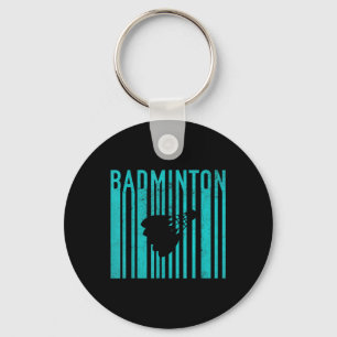 Porte-clés Badminton Vintage - Joueur de Badminton Rétro - Ba