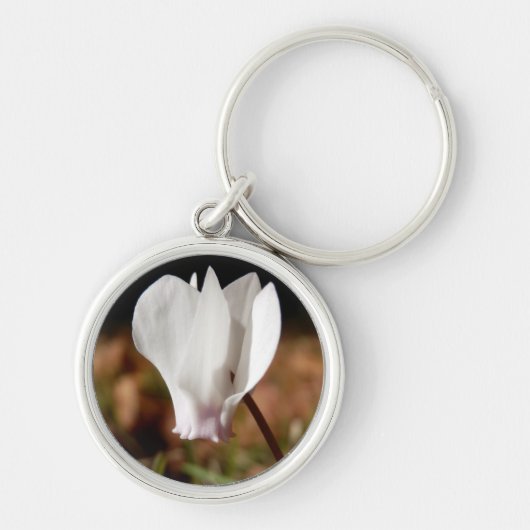 Porte-clés Bague à clé blanche Cyclamen (Devant)