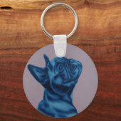 Porte-clés Bague à clé bleue française (Recto)