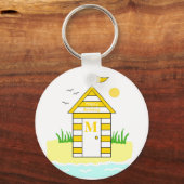 Porte-clés Bague à clé jaune hut Beach (Recto)