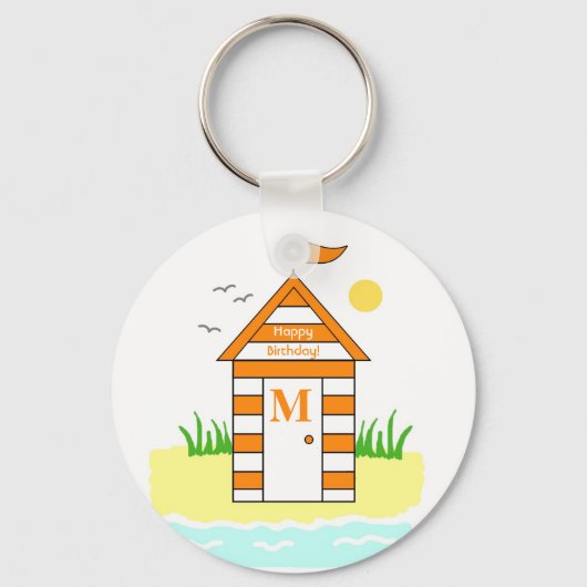 Porte-clés Bague à clé orange Hut Beach (Recto)