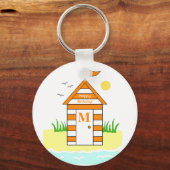 Porte-clés Bague à clé orange Hut Beach (Recto)