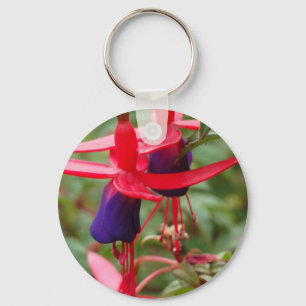 Porte-clés Bague à clé photo rose bleu
