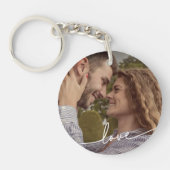 Porte-clés Bague à clé photo simple en couple de script (Devant)