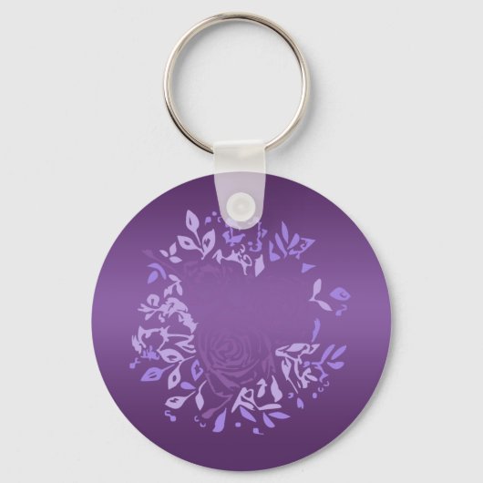Porte-clés Bague à clé ronde violette Rose (Recto)