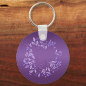Porte-clés Bague à clé ronde violette Rose (Recto)