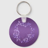 Porte-clés Bague à clé ronde violette Rose (Verso)