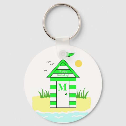 Porte-clés Bague à clé verte de la plage (Recto)