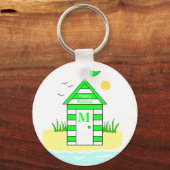 Porte-clés Bague à clé verte de la plage (Recto)