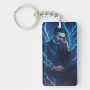 Porte-clés Bague à touches "Nikola Tesla - Génie de poche"