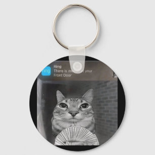 Porte-clés Bague Chat Avec Mouvement Mème Maudit Hommes Drôle
