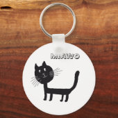 Porte-clés Bague de clé amusante du chat noir (Recto)