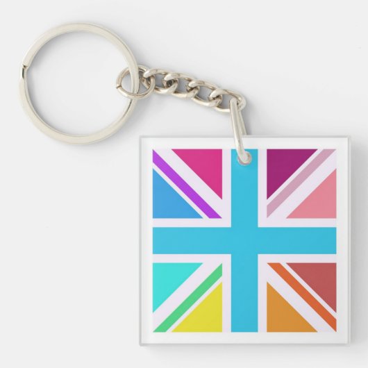 Porte-clés Bague de clé carré - Indicateur Union Jack multico (Devant)