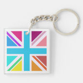 Porte-clés Bague de clé carré - Indicateur Union Jack multico (Dos)